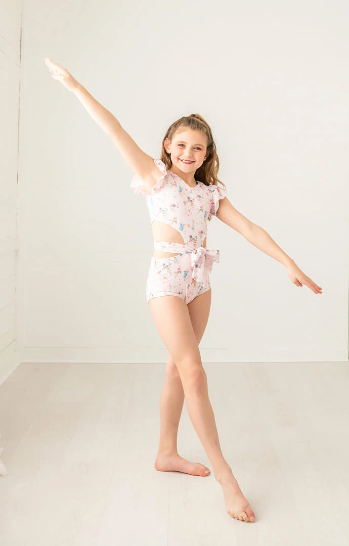 Deals π Evie's Studio Pink Floral Tie Leotard π 7 Evie's Studio Pink Floral Tie Leotard