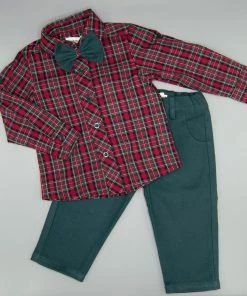 Outlet โค๏ธ My Three Sons Boys Holly Bells ๐ Shirt (no Bow Tie) โค๏ธ 6 My Three Sons Boys Holly Bells Shirt (no Bow Tie)