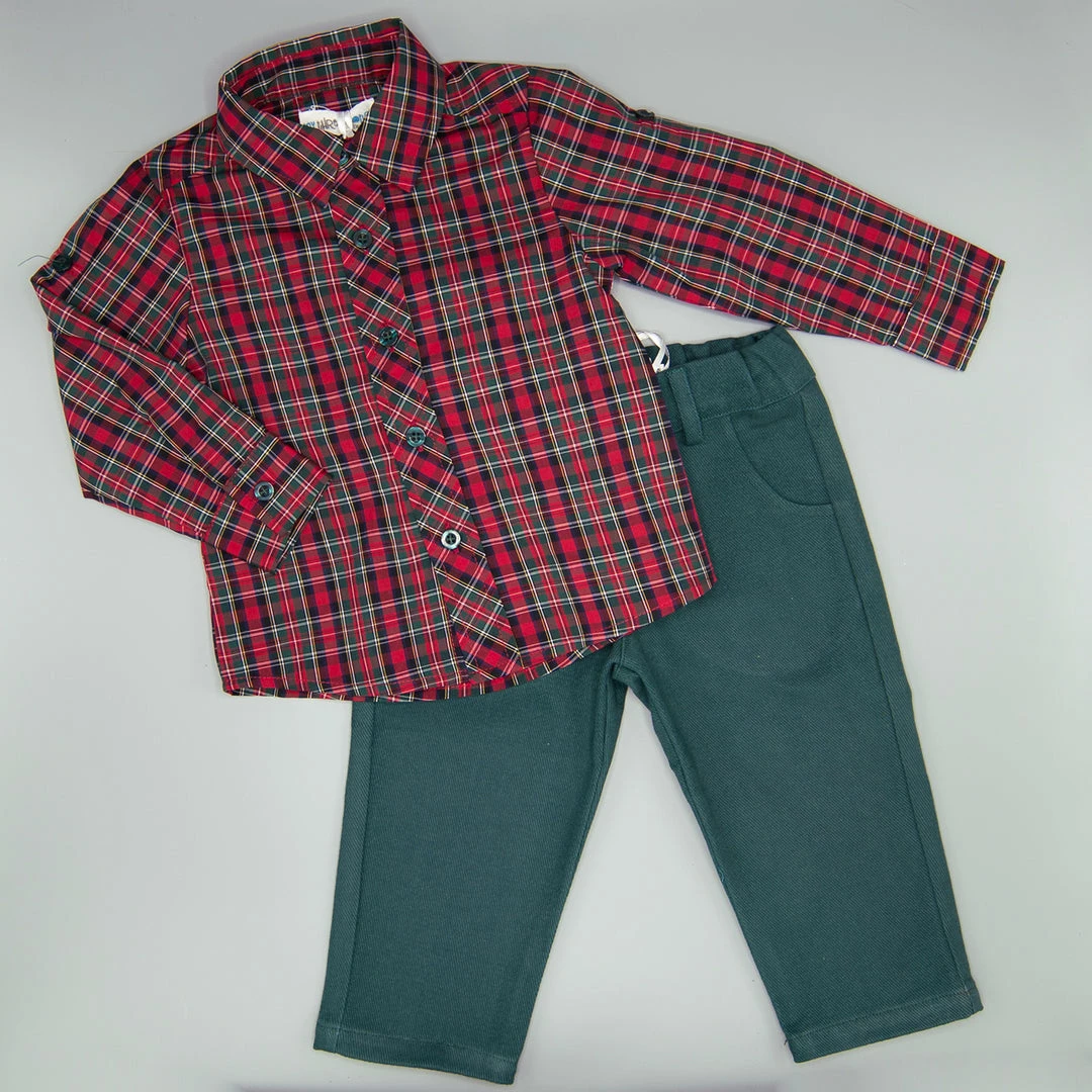 Outlet โค๏ธ My Three Sons Boys Holly Bells ๐ Shirt (no Bow Tie) โค๏ธ 4 My Three Sons Boys Holly Bells Shirt (no Bow Tie)