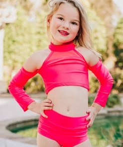 Evie's Studio Hot Pink Cold Shoulder Two Piece Leo