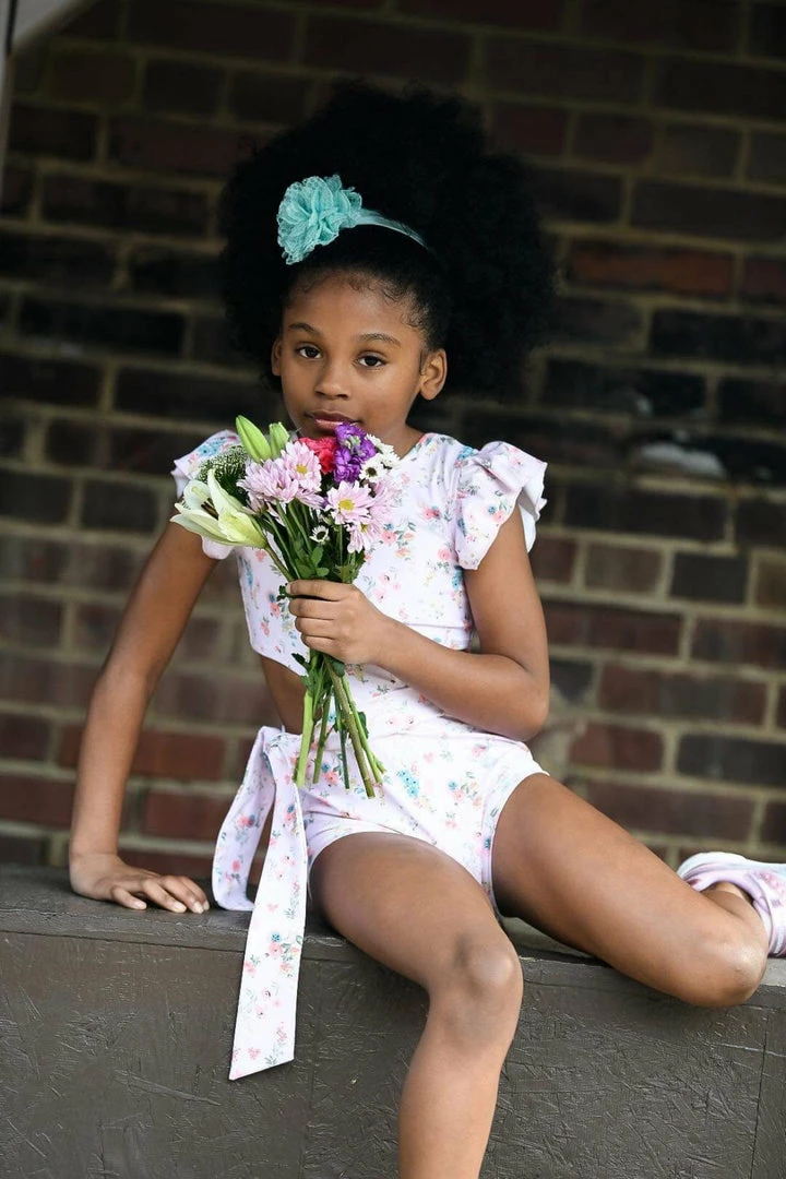 Deals π Evie's Studio Pink Floral Tie Leotard π 5 Evie's Studio Pink Floral Tie Leotard