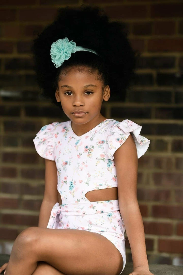 Deals π Evie's Studio Pink Floral Tie Leotard π 1 Evie's Studio Pink Floral Tie Leotard