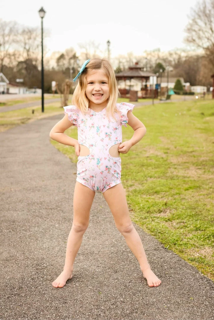 Deals π Evie's Studio Pink Floral Tie Leotard π 4 Evie's Studio Pink Floral Tie Leotard