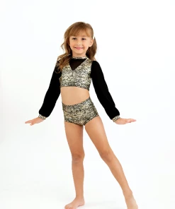 Evie's Studio Black Snakeskin Long Sleeve 2pc Leo