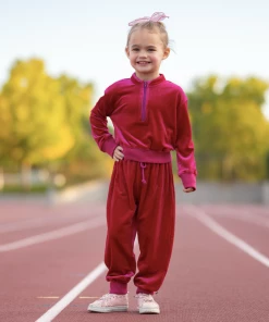 Evie's Closet Clothing Magenta Velour Tracksuit Fall & Winter
