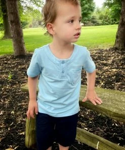 Evie's Closet Clothing Spring & Summer Blue Boys Henley