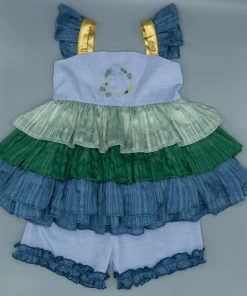 Evie's Closet Clothing Peacock Feathers Tunic Set Spring & Summer