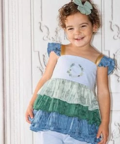 Evie's Closet Clothing Peacock Feathers Tunic Set Spring & Summer