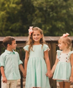 Evie's Closet Clothing Boys Summer Green Shirt