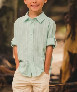 Evie's Closet Clothing Boys Summer Green Shirt