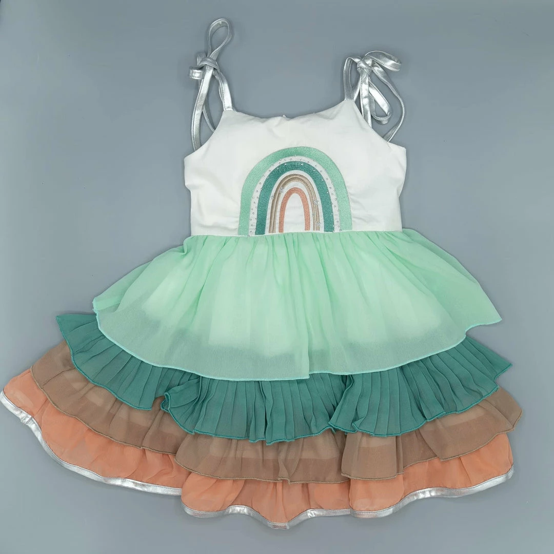 Cheapest ๐คฉ Evie's Closet Clothing Teal Rainbow ๐ Dress ๐ฅ 2 Evie's Closet Clothing Teal Rainbow Dress