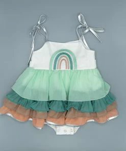 Evie's Closet Clothing Spring & Summer Teal Rainbow Bubble