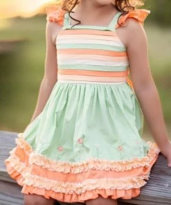 Evie's Closet Clothing Coral Garden Dress Spring & Summer