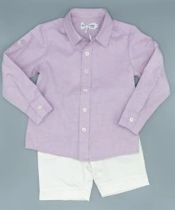 Evie's Closet Clothing Spring & Summer Boys Lavender Pearl Shirt