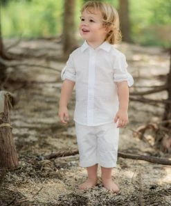 Evie's Closet Clothing Boys White Shirt Spring & Summer