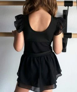 Evie's Studio Onyx Skirted Ballet Butterfly Sleeve Leo