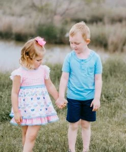 Evie's Closet Clothing Spring & Summer Blue Boys Henley